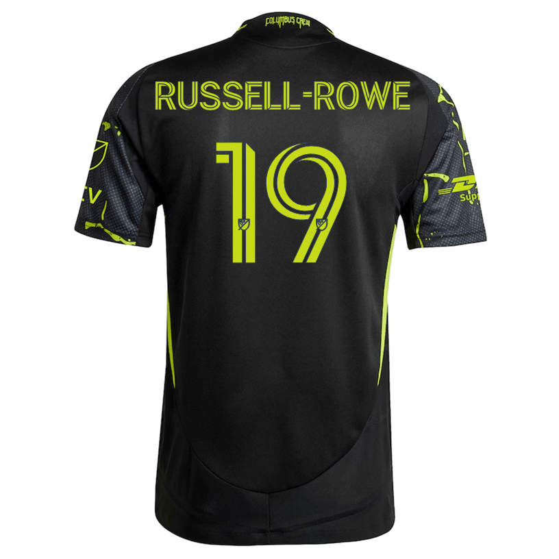 adidas Jacen Russell - Rowe Columbus Crew Authentic Away Jersey w/ MLS Patches 25/26 (Black/Yellow) | SoccerWearhouse