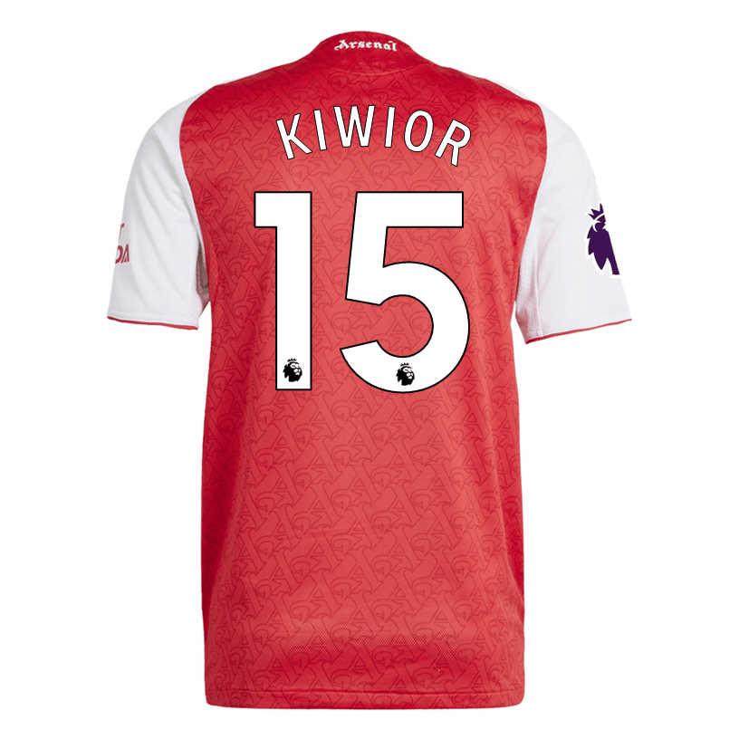 adidas Jakub Kiwior Arsenal FC Authentic Home Jersey 25/26 w/ EPL Patch (Better Scarlet/White | SoccerWearhouse