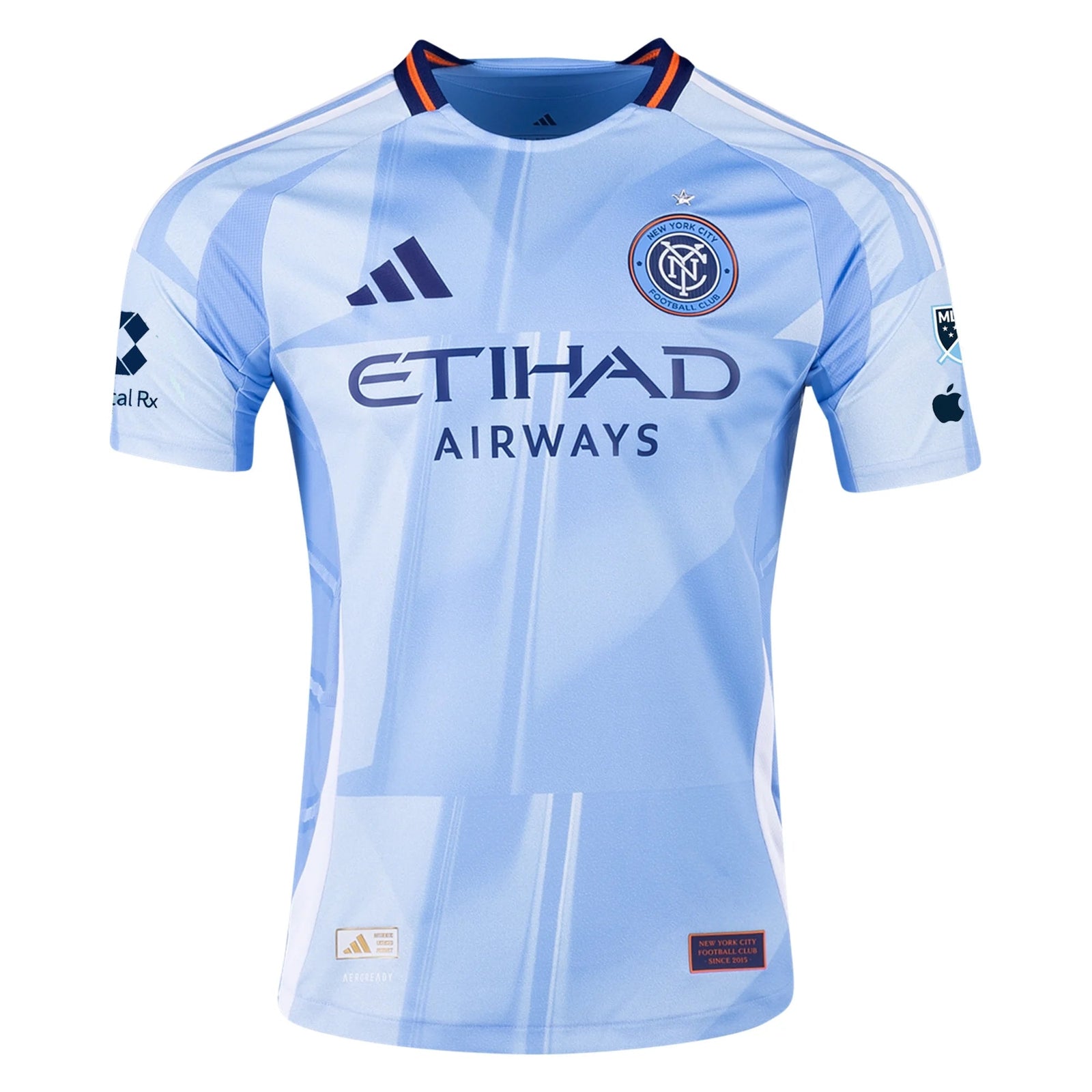 adidas Matt Freese New York City FC Authentic Home Jersey 25/26 w/ MLS Patches (Bahia Light Blue) | SoccerWearhouse