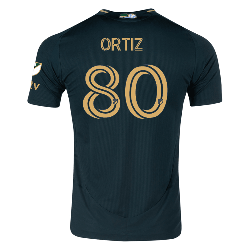 adidas Joao Ortiz Portland Timbers Authentic Home Jersey w/ MLS & Apple Patch 25/26 (Green/Gold) | SoccerWearhouse
