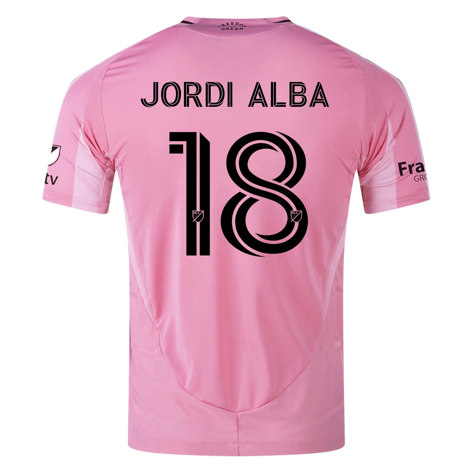 adidas Jordi Alba Inter Miami CF Authentic Home Jersey 25/26 w/ MLS Patches + Sponsor (Easy Pink) | SoccerWearhouse