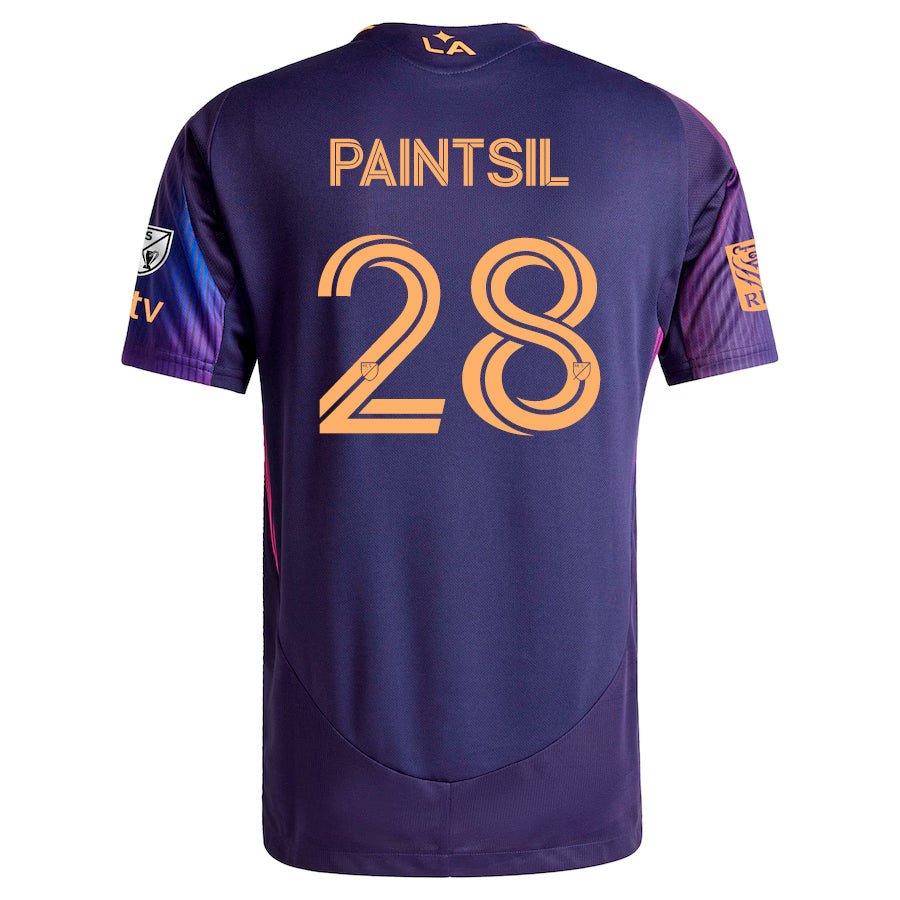 adidas Joseph Paintsil LA Galaxy Authentic Away Jersey w/ MLS + Apple TV + RBC Sponsor 25/26 (Purple) | SoccerWearhouse