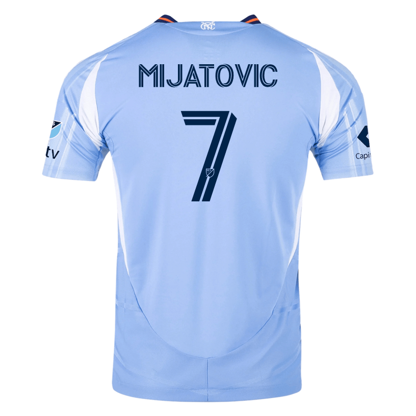 adidas Jovan Mijatović New York City FC Authentic Home Jersey 25/26 w/ MLS Patches (Bahia Light Blue) | SoccerWearhouse