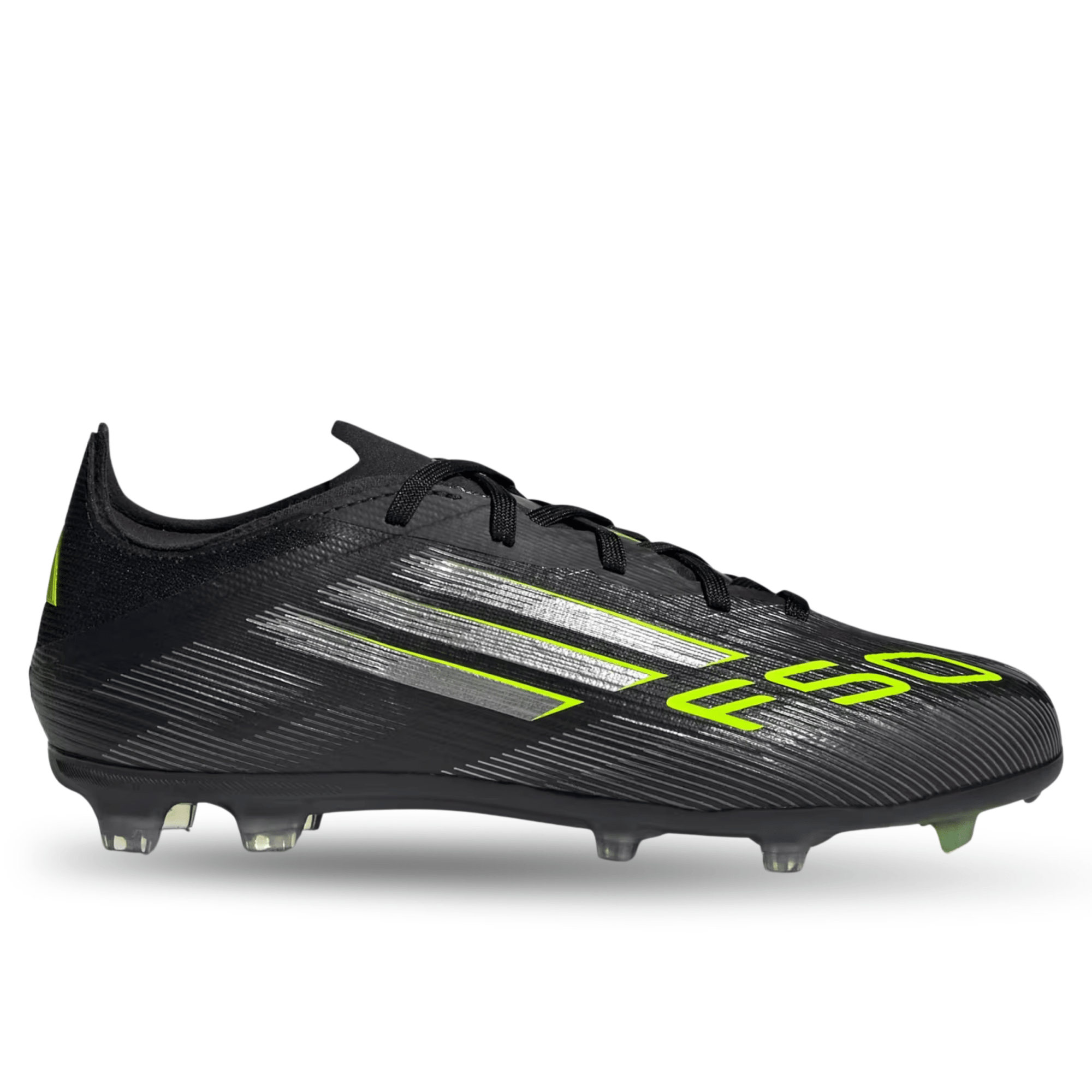 adidas Jr. F50 Elite Firm Ground Soccer Cleats (Black/Iron Metallic/Lu