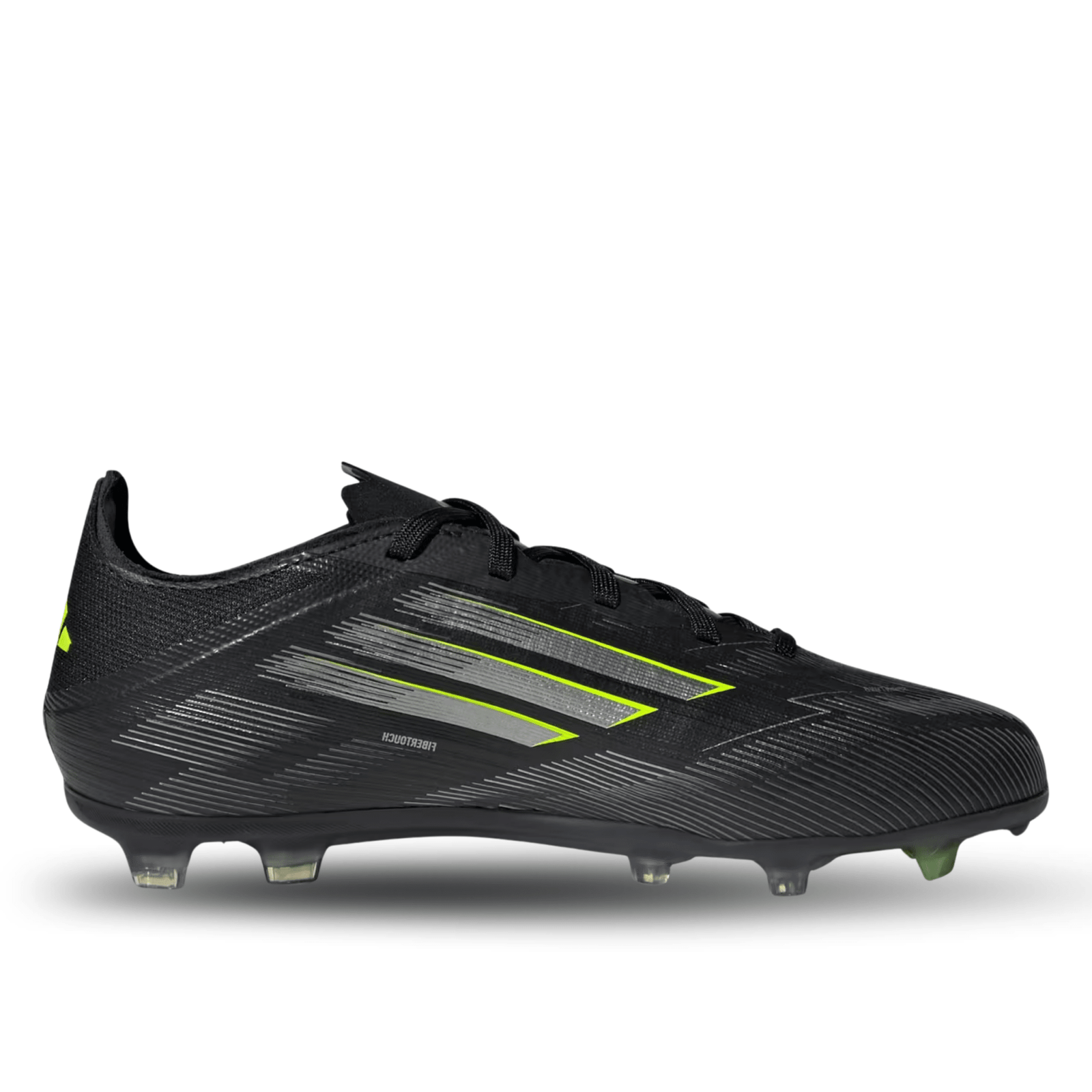 adidas Jr. F50 Elite Firm Ground Soccer Cleats (Black/Iron Metallic/Lucid Lemon) | SoccerWearhouse