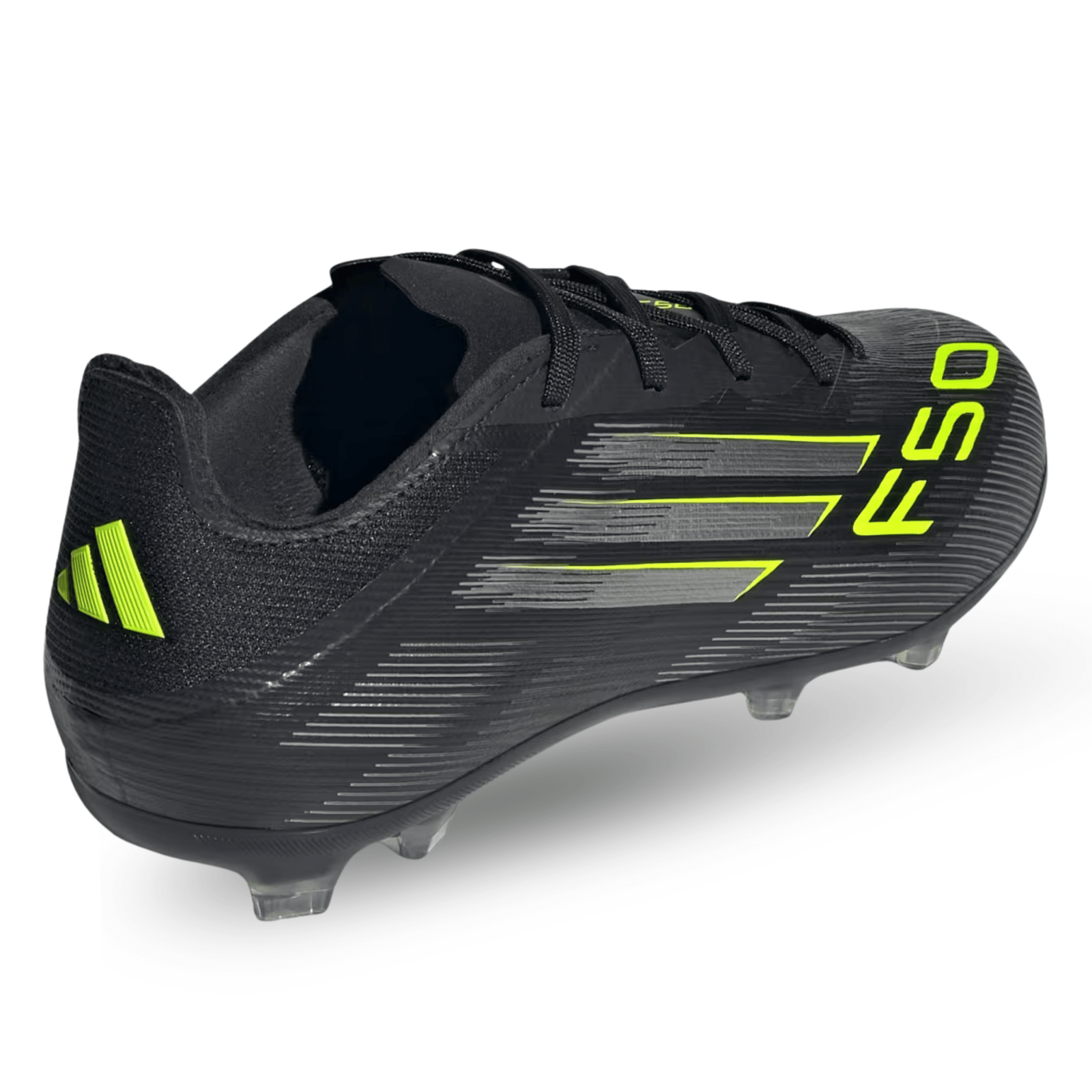 adidas Jr. F50 Elite Firm Ground Soccer Cleats (Black/Iron Metallic/Lucid Lemon) | SoccerWearhouse