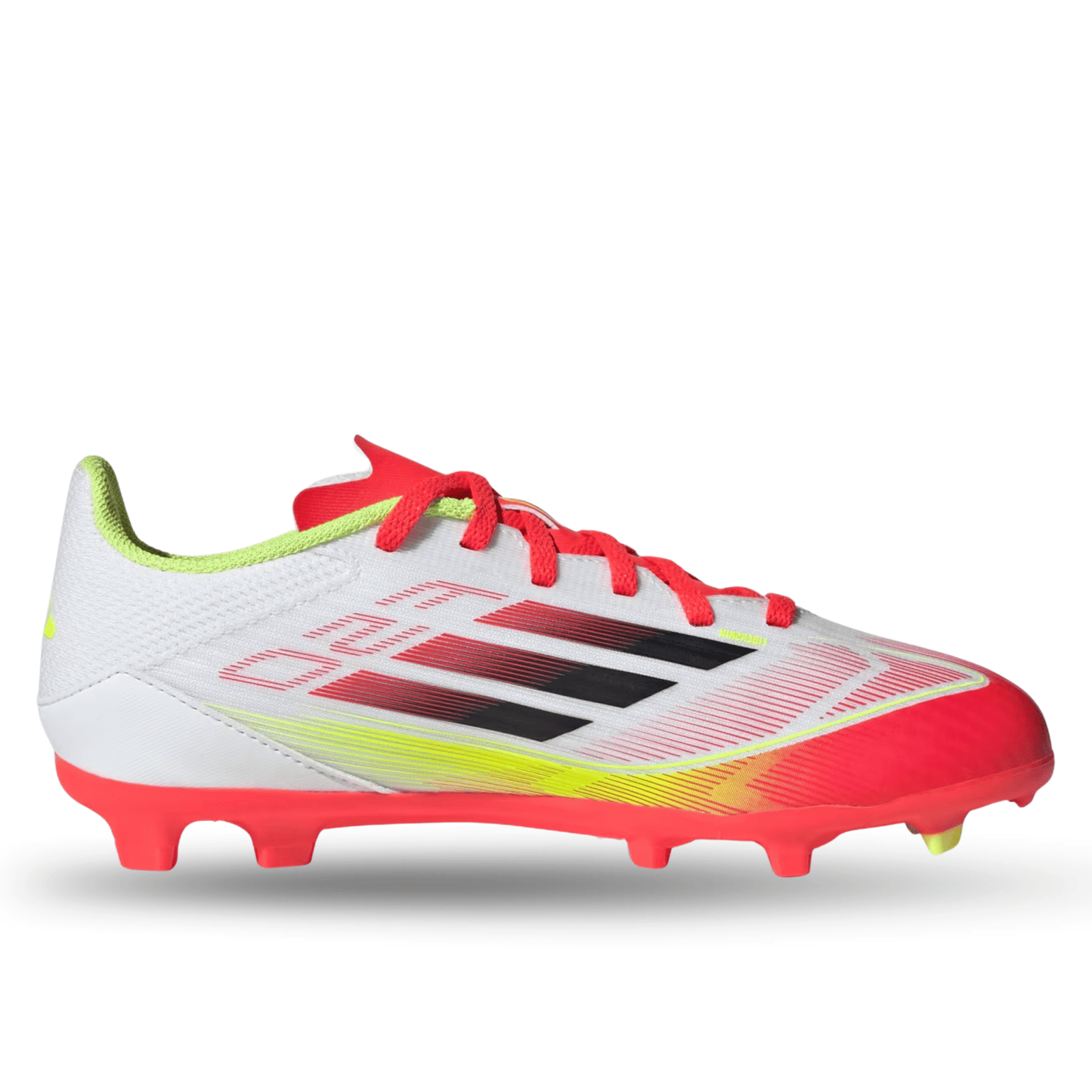 adidas Jr. F50 League FG/MG Soccer Cleats (White/Black/Yellow) | SoccerWearhouse