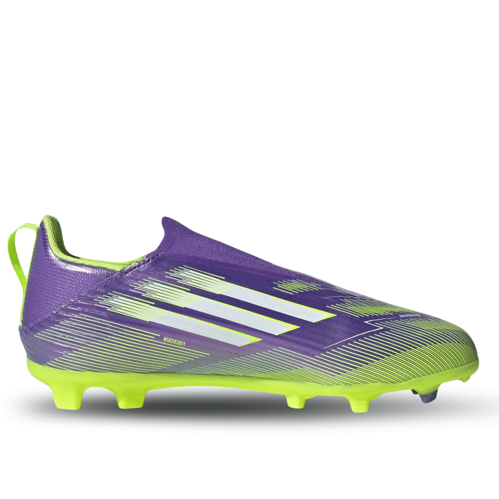 adidas Jr. F50 League Laceless Firm Ground/Multi Ground Soccer Shoes (Purple Rush/Lucid Lemon) | SoccerWearhouse