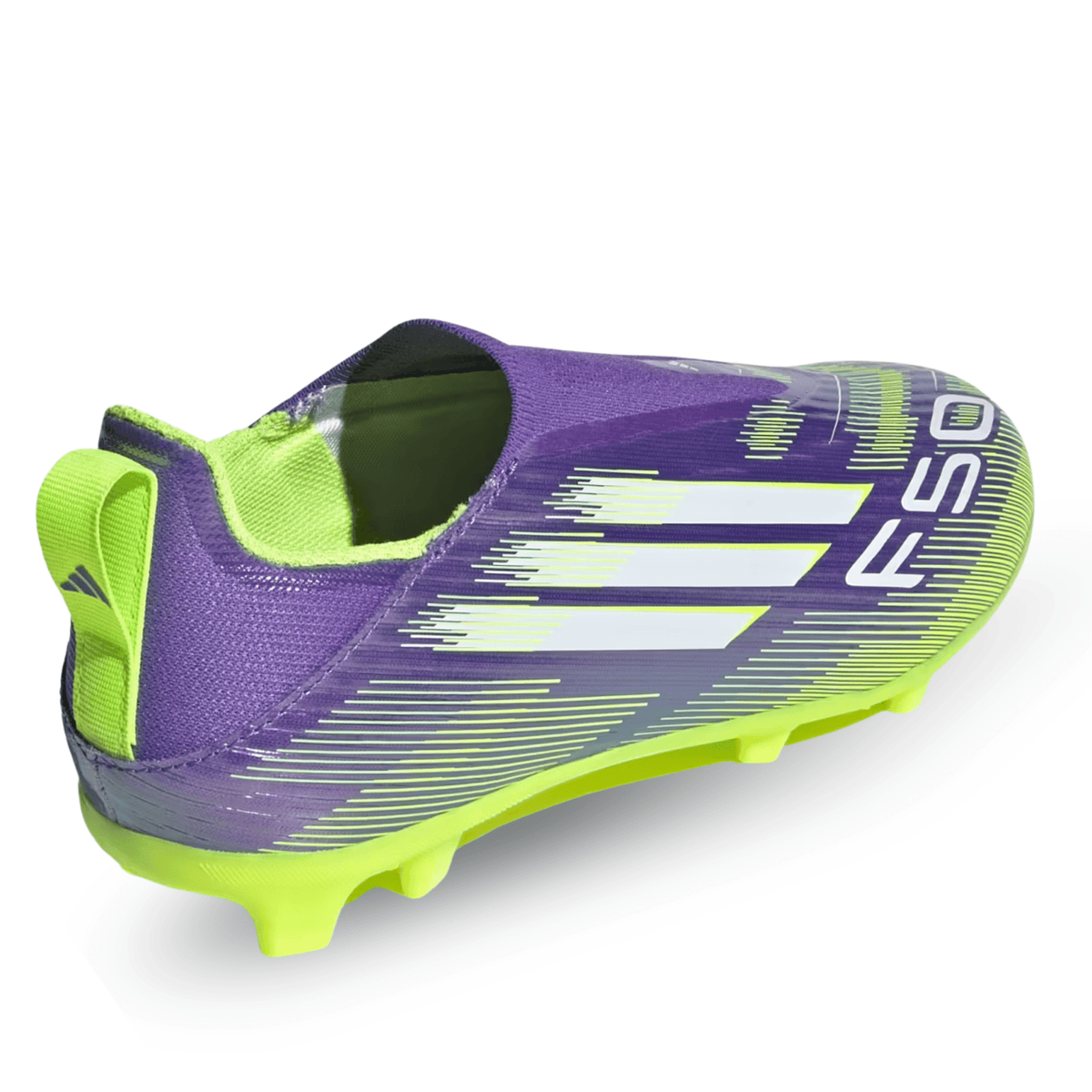 adidas Jr. F50 League Laceless Firm Ground/Multi Ground Soccer Shoes (Purple Rush/Lucid Lemon) | SoccerWearhouse