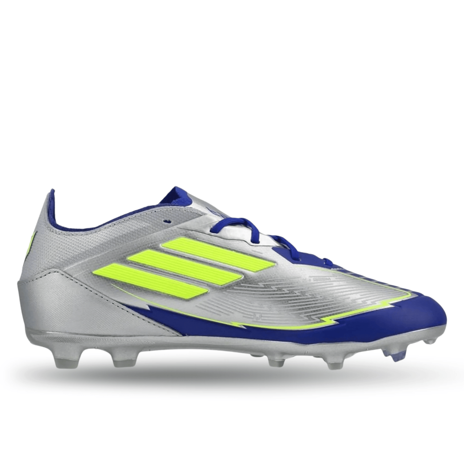 adidas Jr. F50 Messi Elite FG Soccer Cleats (Silver Metallic/Lucid Blue) | SoccerWearhouse
