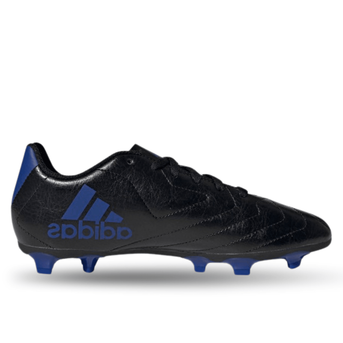 aDIDAS JR. GOLETTO VII Firm Ground Soccer Cleats (CORE BLACK/ROYAL BLUE) | SoccerWearhouse