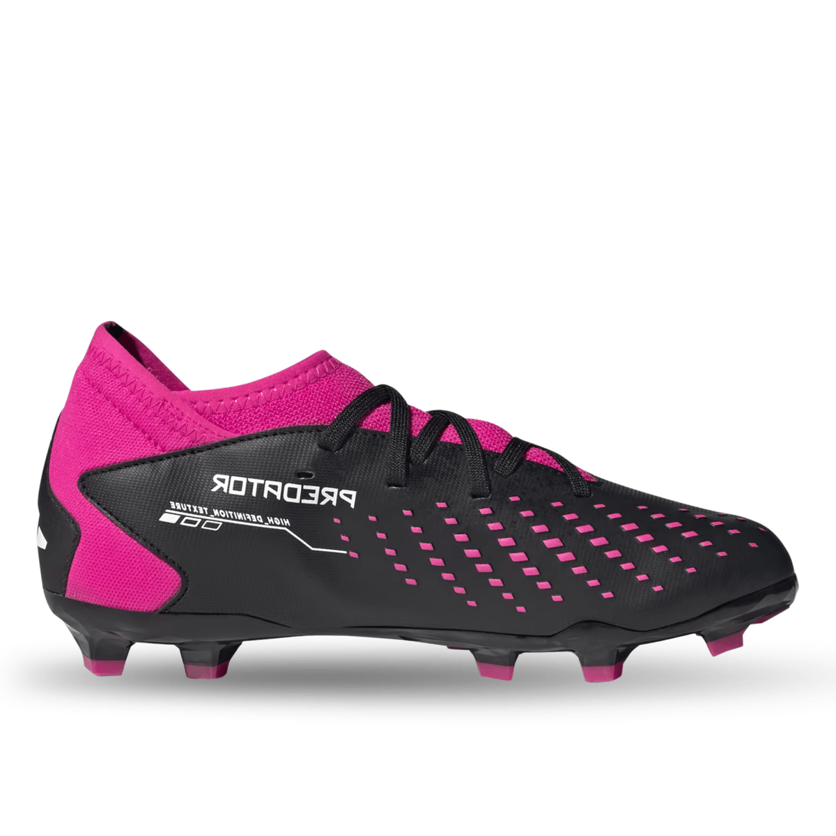 adidas Jr. Predator Accuracy.3 Firm Ground Soccer Cleats (Core Black/Team Shock Pink) | SoccerWearhouse