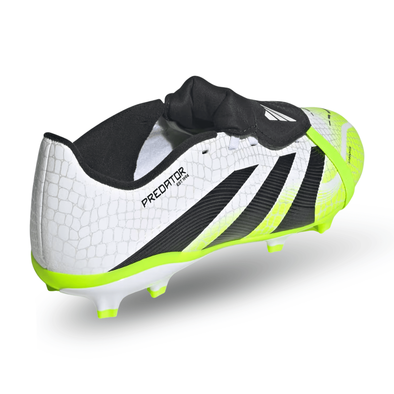 adidas Jr. Predator League FT FG/MG Soccer Cleats (White/Lucid Lemon) | SoccerWearhouse