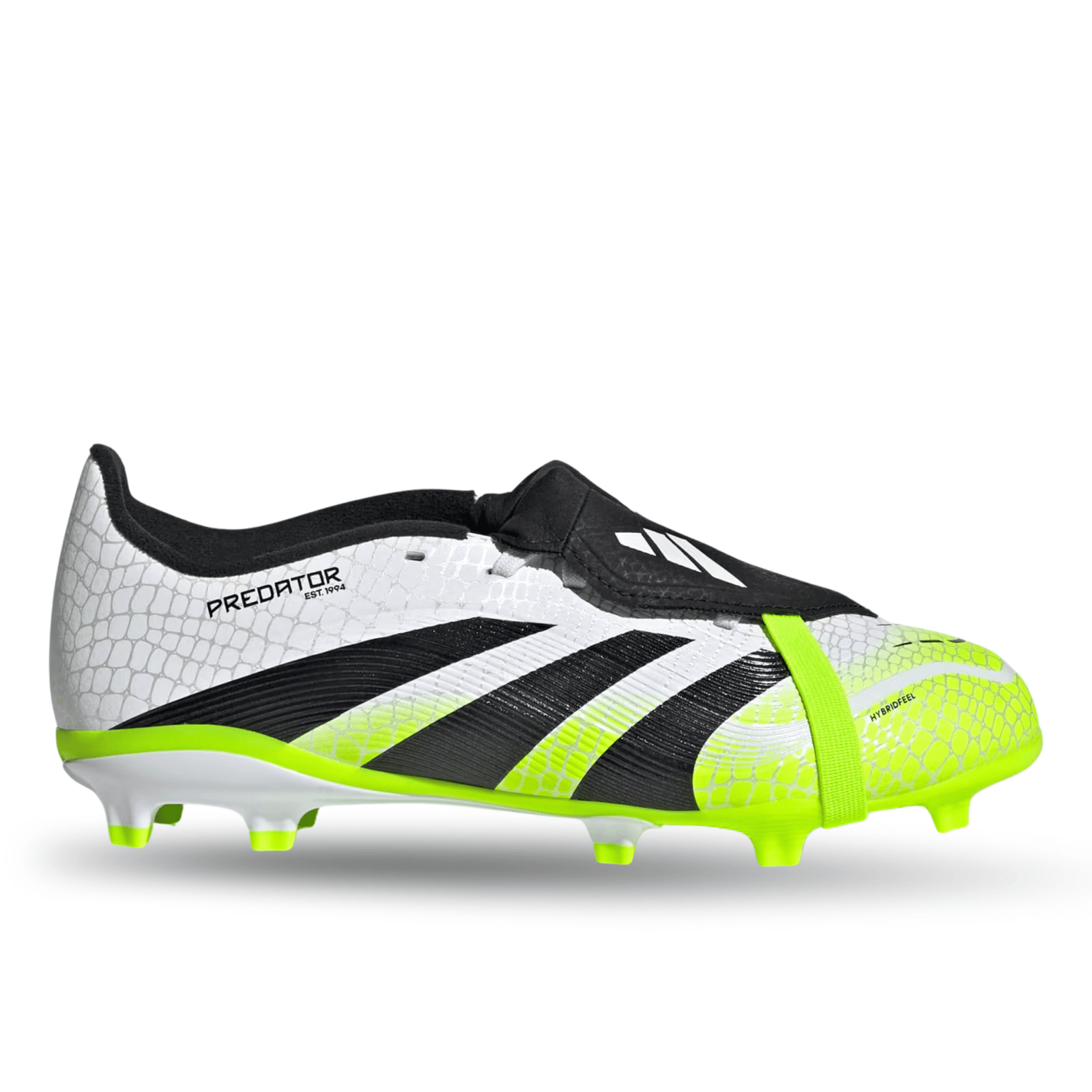 adidas Jr. Predator League FT FG/MG Soccer Cleats (White/Lucid Lemon) | SoccerWearhouse