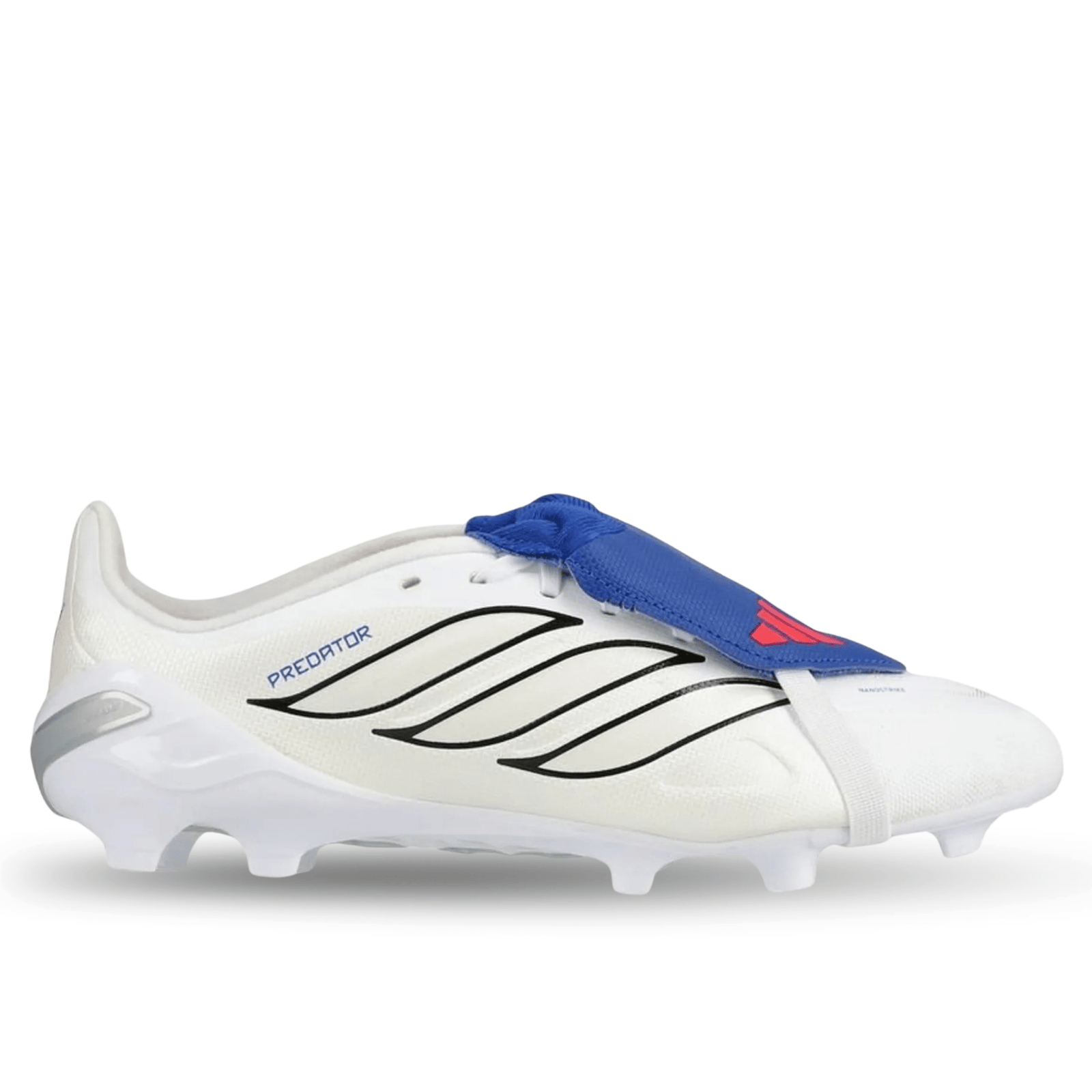 adidas Jr. Predator League FT Firm Ground Soccer Cleats (White/Zero Metallic/Royal Blue) | SoccerWearhouse