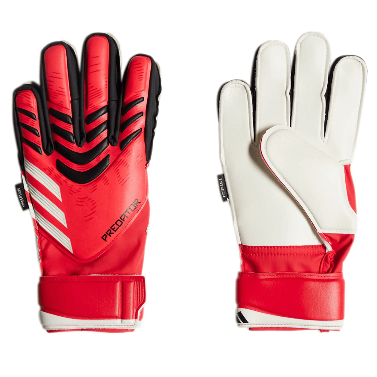 adidas Jr. Predator Match Goalkeeper Fingersave Match Goalkeeper Glove (Lucid Red/Black) | SoccerWearhouse