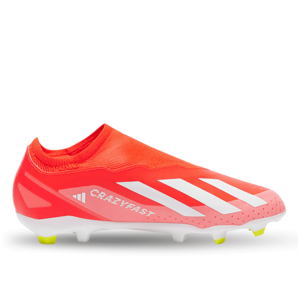 adidas Jr. X Crazyfast League LL FG Soccer Cleats (Solar Red/White/Sol