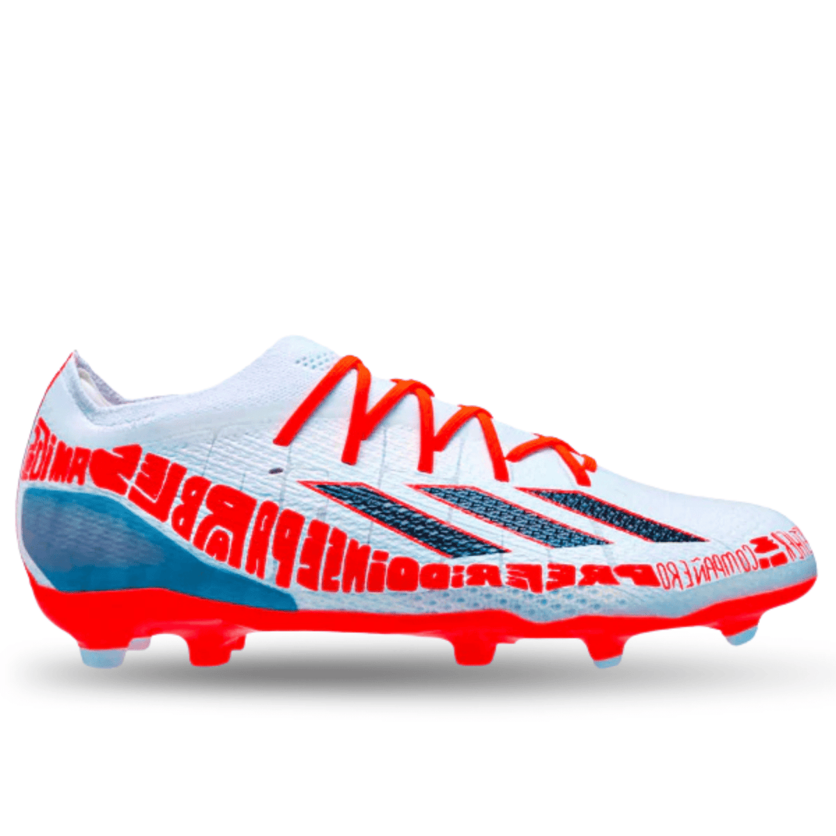 adidas Jr. X Speedportal Messi.1 Firm Ground Soccer Cleats (White/Solar Red) | SoccerWearhouse