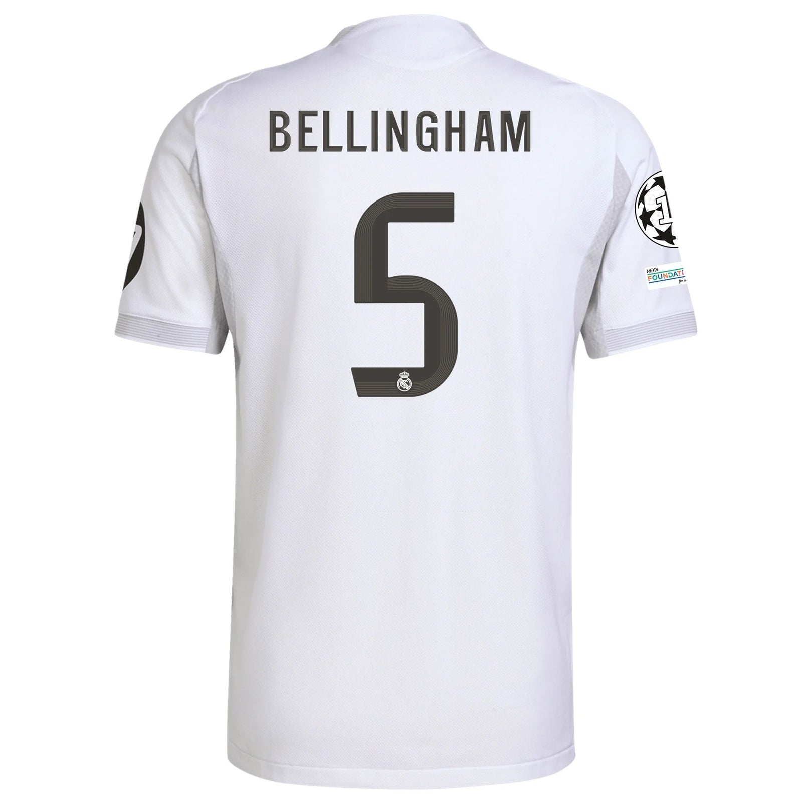 adidas Jude Bellingham Real Madrid Authentic Home Jersey 25/26 w/ Champions League Patches (White) | SoccerWearhouse