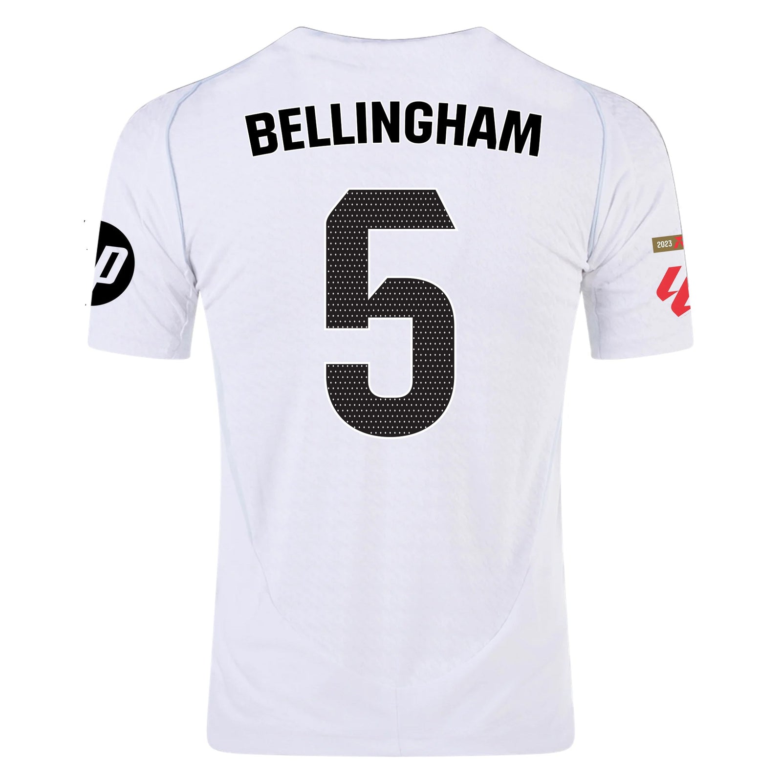 adidas Jude Bellingham Real Madrid Authentic Home Jersey w/ La Liga Patches 24/25 (White/Black) | SoccerWearhouse