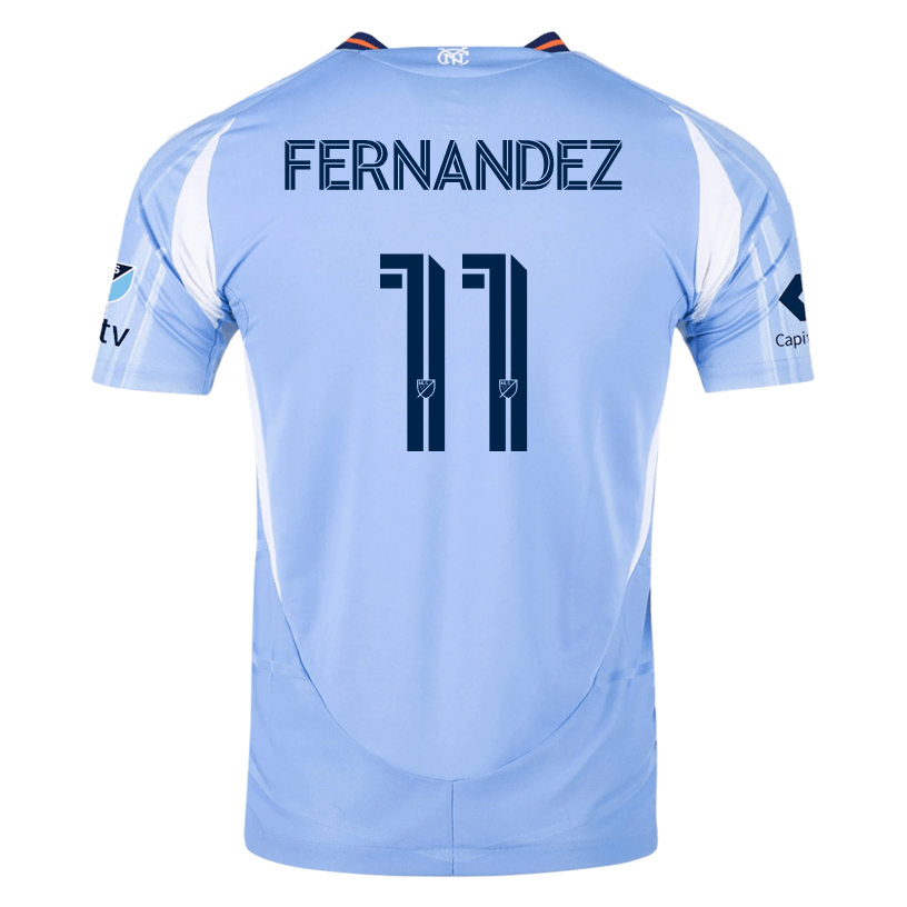 adidas Julian Fernández New York City FC Authentic Home Jersey 25/26 w/ MLS Patches (Bahia Light Blue) | SoccerWearhouse