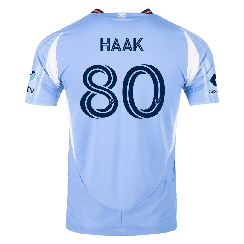 adidas Justin Haak New York City FC Authentic Home Jersey 25/26 w/ MLS Patches (Bahia Light Blue) | SoccerWearhouse