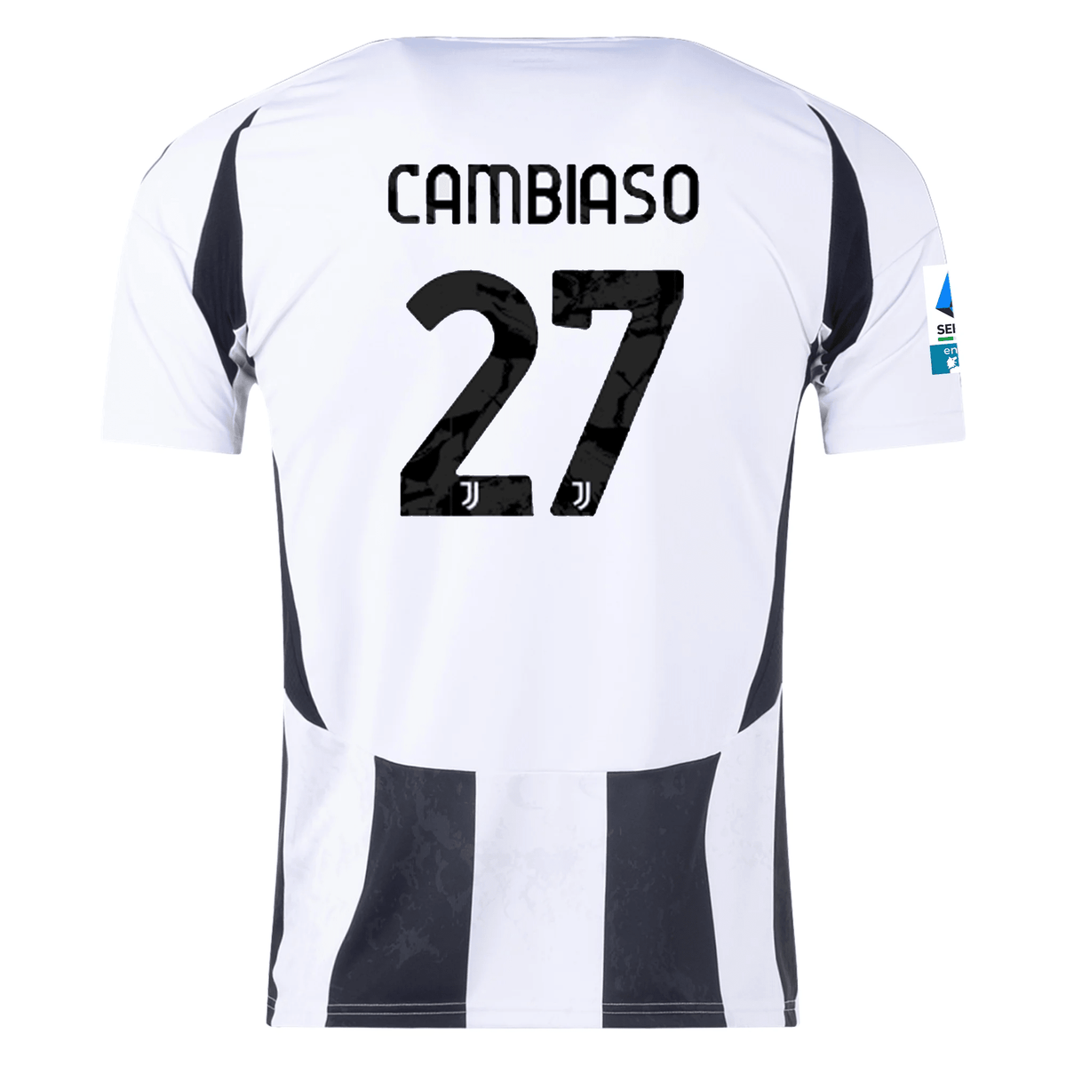 adidas Juventus Andrea Cambiaso Home Jersey w/ Serie A Patch 24/25 (White/Black) | SoccerWearhouse