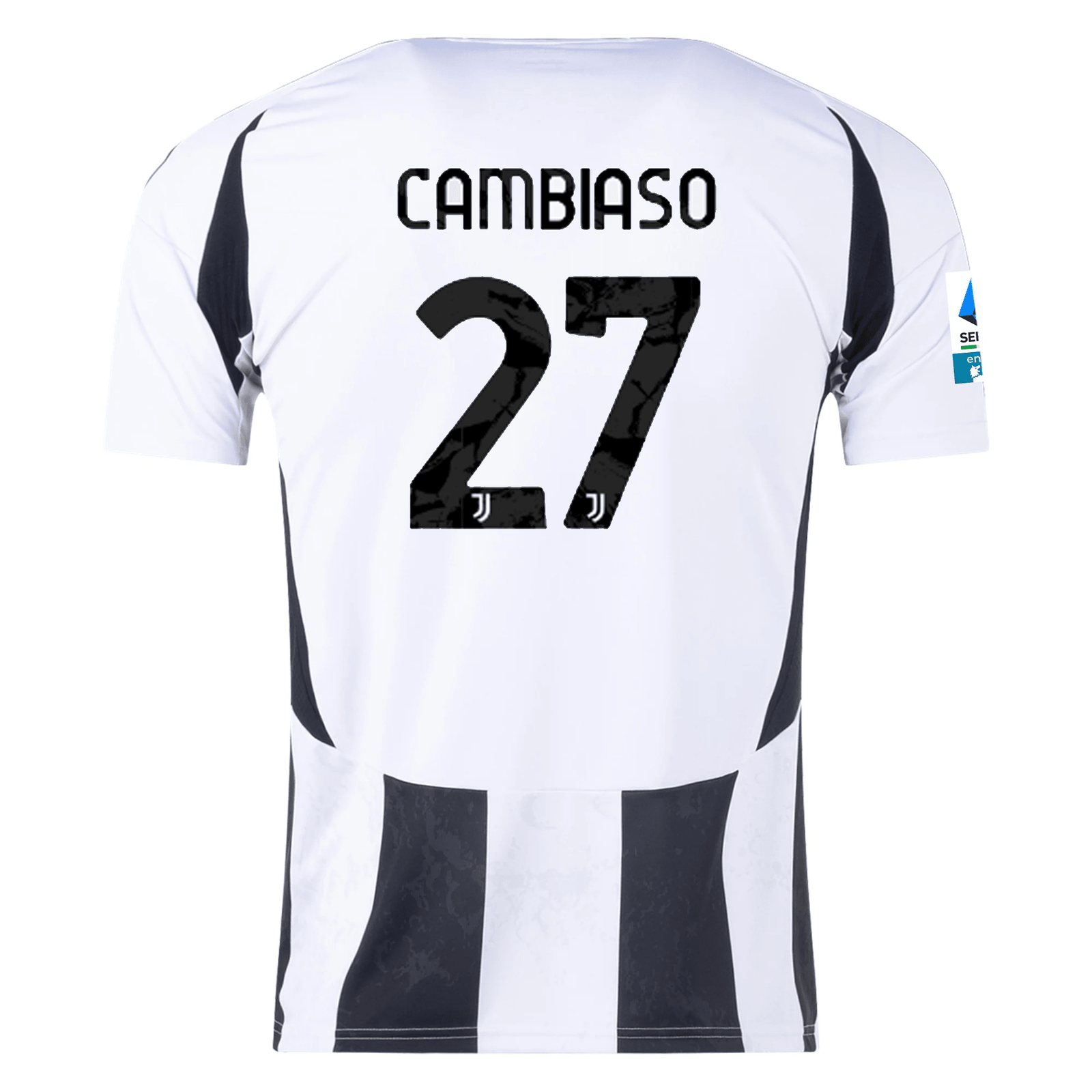 adidas Juventus Andrea Cambiaso Home Jersey w/ Serie A Patch 24/25 (White/Black) | SoccerWearhouse