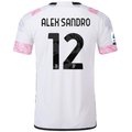 adidas Juventus Authentic Alex Sandro Away Jersey w/ Serie A Patch 23/24 (White)