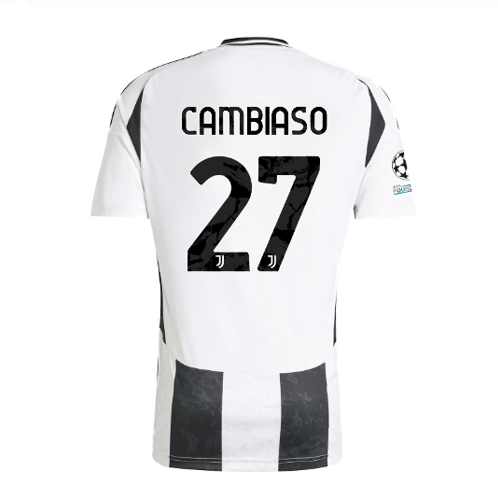 adidas Juventus Authentic Andrea Cambiaso Home Jersey w/ Champions League + Copa Italia Patches 24/25 (White/Black) | SoccerWearhouse