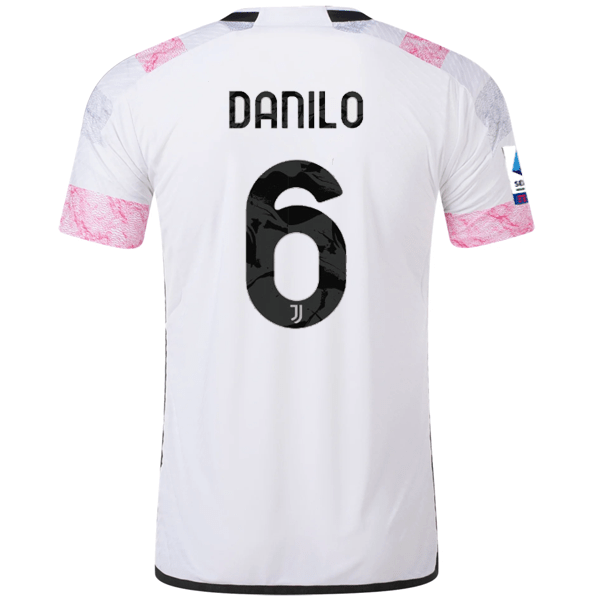 adidas Juventus Authentic Danilo Away Jersey w/ Serie A Patch 23/24 (White) | SoccerWearhouse