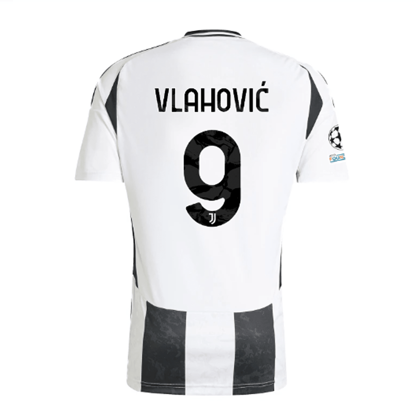 adidas Juventus Authentic Dušan Vlahović Home Jersey w/ Champions League + Copa Italia Patches 24/25 (White/Black) | SoccerWearhouse