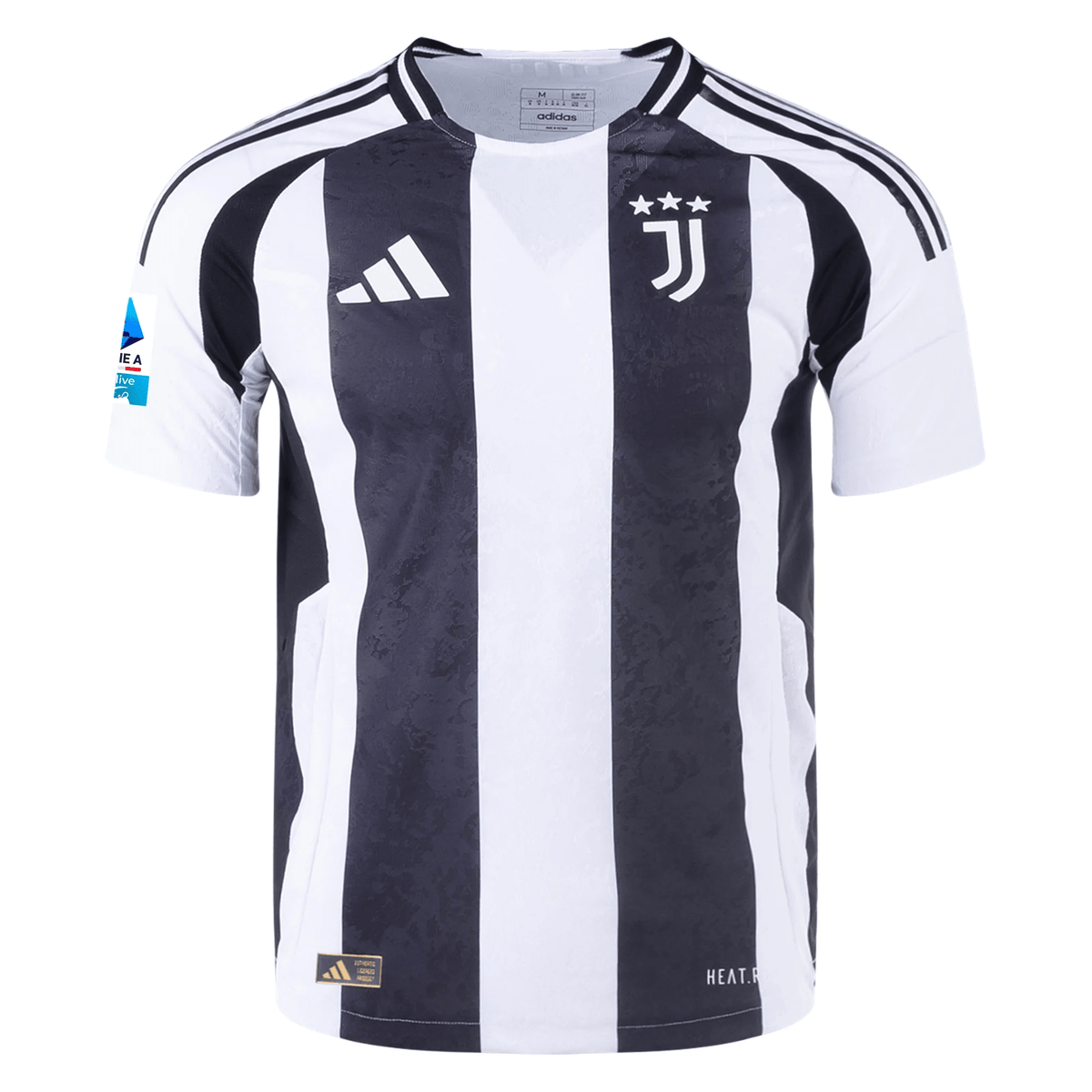 adidas Juventus Authentic Dušan Vlahović Home Jersey w/ Serie A Patch 24/25 (White/Black) | SoccerWearhouse