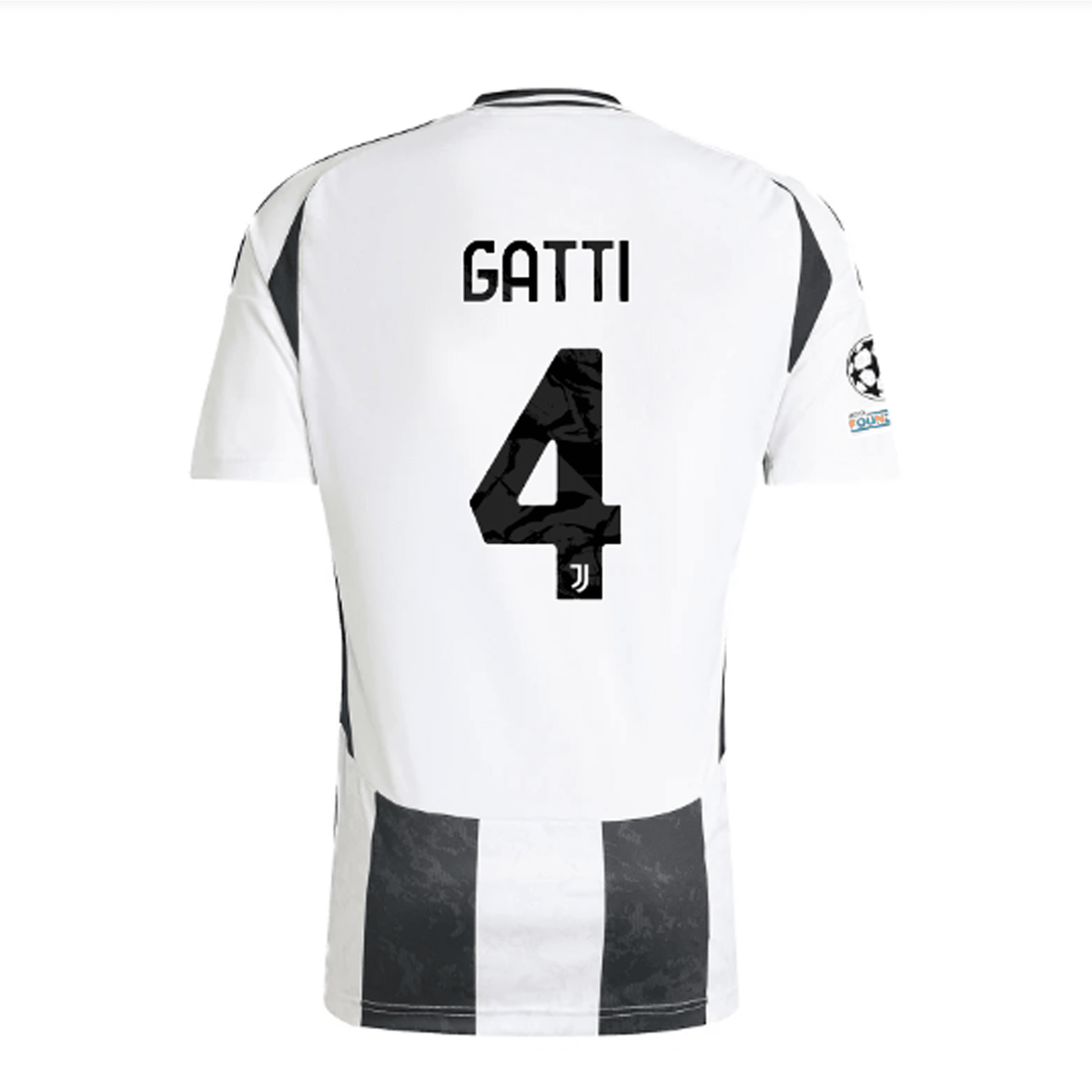 adidas Juventus Authentic Federico Gatti Home Jersey w/ Champions League + Copa Italia Patches 24/25 (White/Black) | SoccerWearhouse