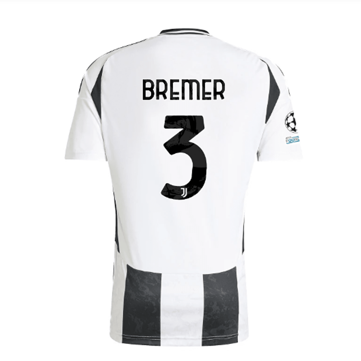 adidas Juventus Authentic Gleison Bremer Home Jersey w/ Champions League + Copa Italia Patches 24/25 (White/Black) | SoccerWearhouse