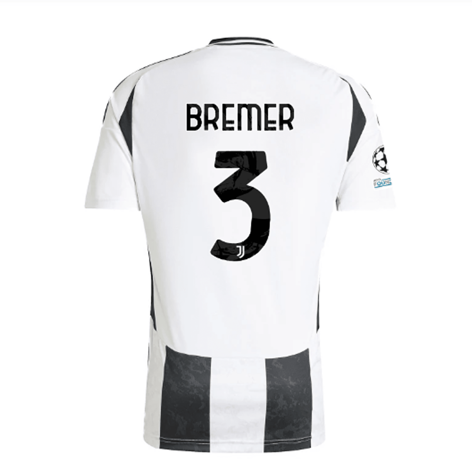 adidas Juventus Authentic Gleison Bremer Home Jersey w/ Champions League + Copa Italia Patches 24/25 (White/Black) | SoccerWearhouse