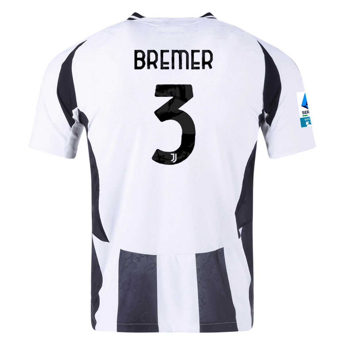adidas Juventus Authentic Gleison Bremer Home Jersey w/ Serie A Patch 24/25 (White/Black) | SoccerWearhouse