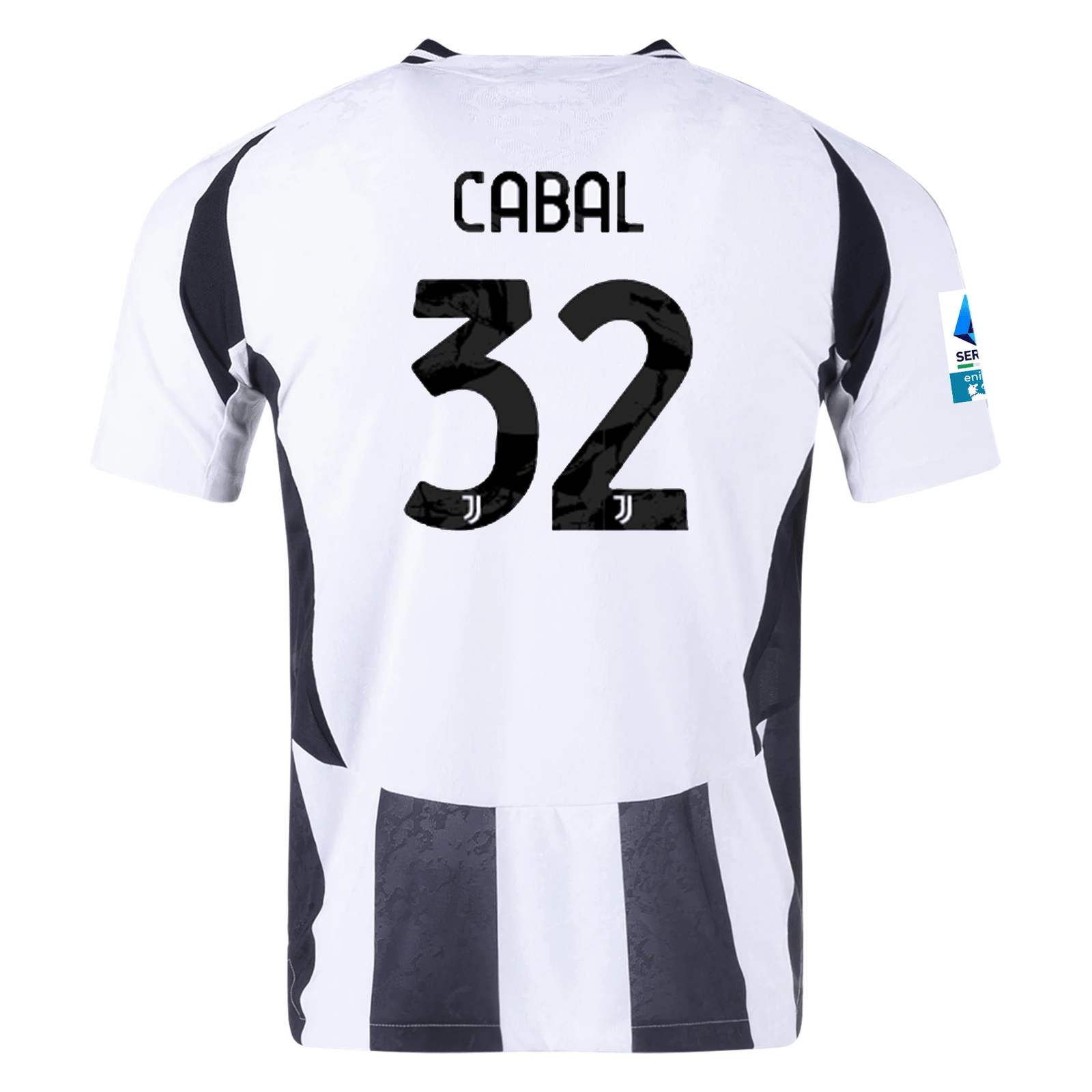 adidas Juventus Authentic Juan Cabal Home Jersey w/ Serie A Patch 24/25 (White/Black) | SoccerWearhouse