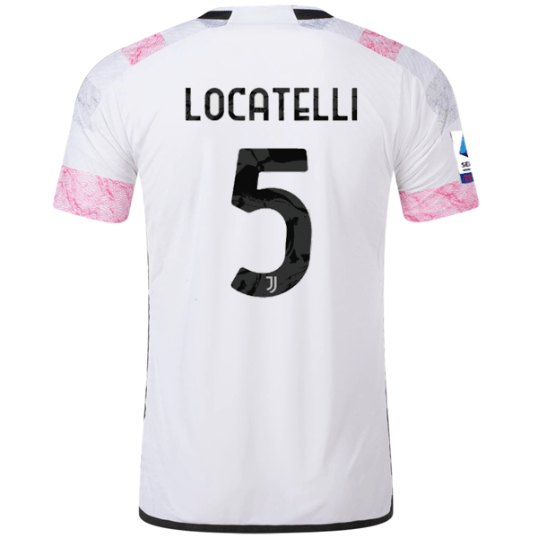 adidas Juventus Authentic Locatelli Away Jersey w/ Serie A Patch 23/24 (White) | SoccerWearhouse