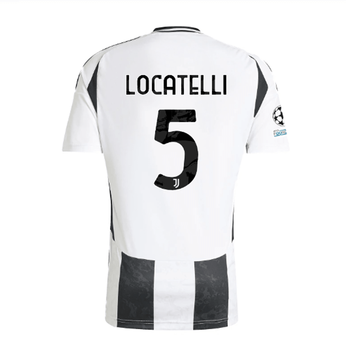 adidas Juventus Authentic Manuel Locatelli Home Jersey w/ Champions League + Copa Italia Patches 24/25 (White/Black) | SoccerWearhouse