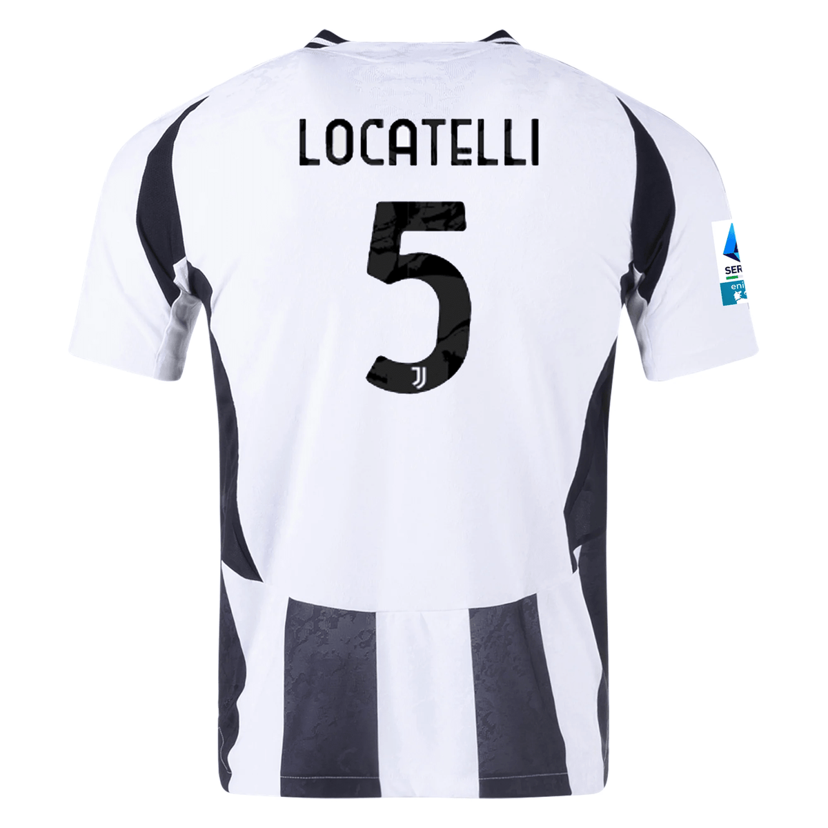 adidas Juventus Authentic Manuel Locatelli Home Jersey w/ Serie A Patch 24/25 (White/Black) | SoccerWearhouse