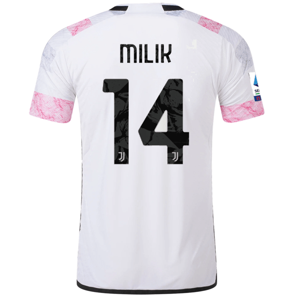 adidas Juventus Authentic Milik Away Jersey w/ Serie A Patch 23/24 (White) | SoccerWearhouse