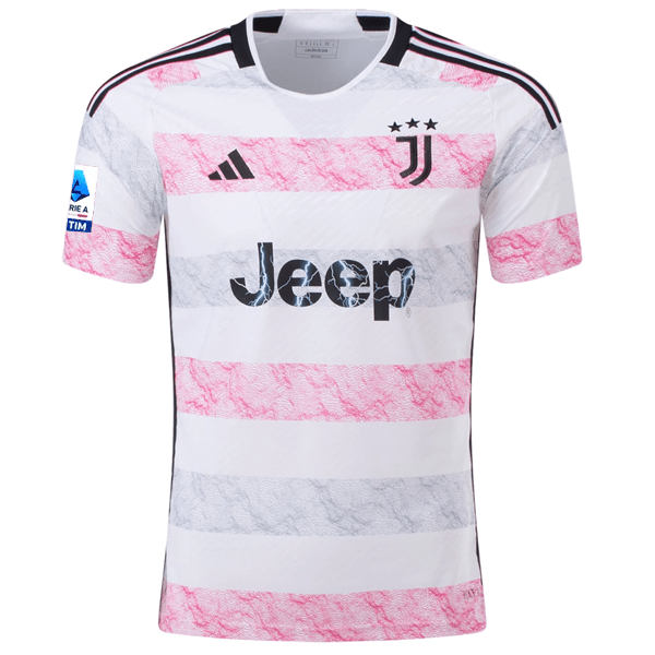 adidas Juventus Authentic Miretti Away Jersey w/ Serie A Patch 23/24 (White) | SoccerWearhouse