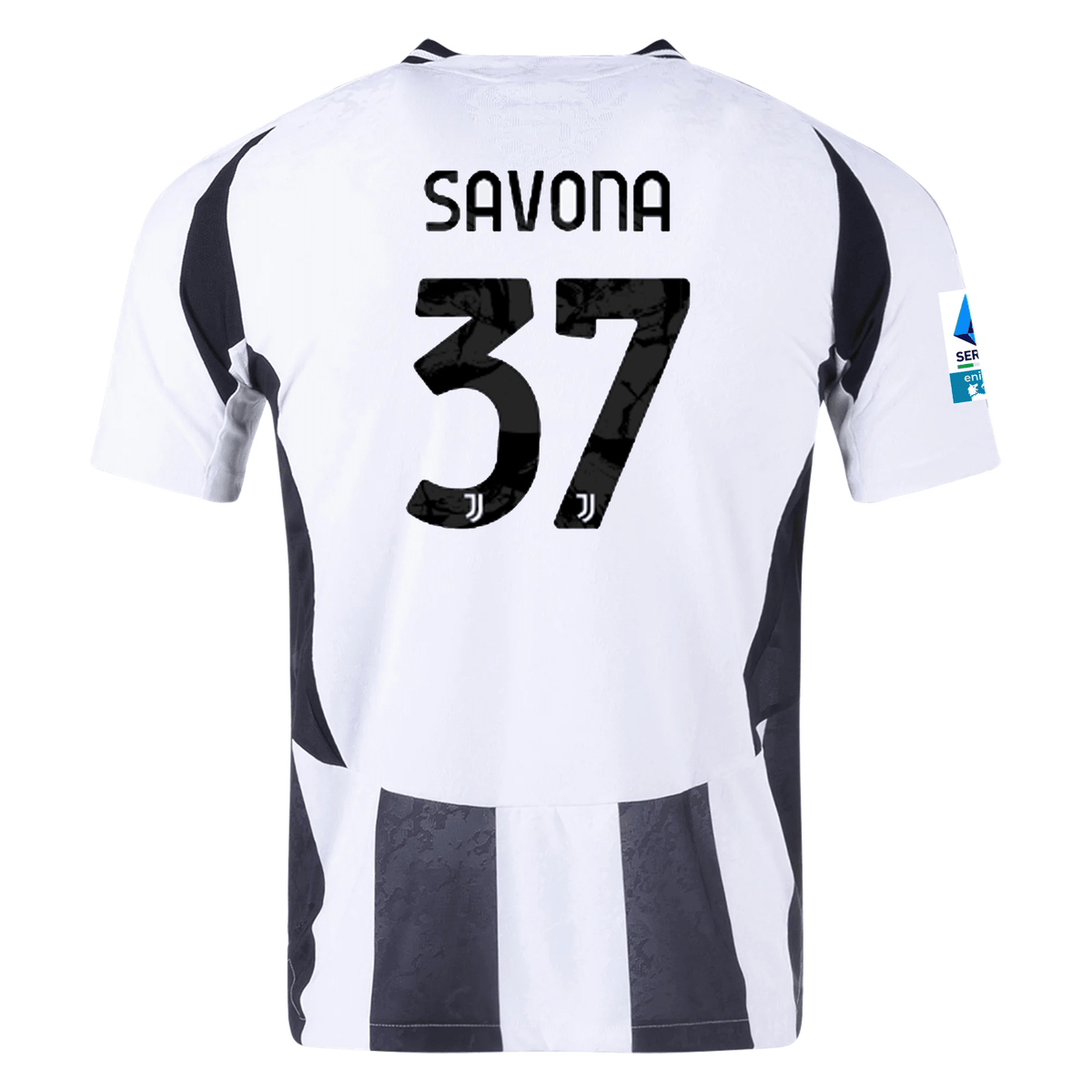 adidas Juventus Authentic Nicolò Savona Home Jersey w/ Serie A Patch 24/25 (White/Black) | SoccerWearhouse