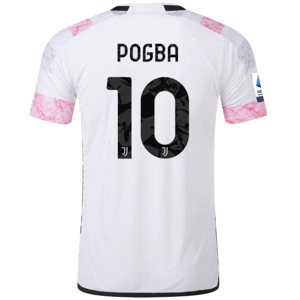 adidas Juventus Authentic Paul Pogba Away Jersey w/ Serie A Patch 23/24 (White) | SoccerWearhouse