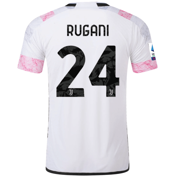 adidas Juventus Authentic Rugani Away Jersey w/ Serie A Patch 23/24 (White) | SoccerWearhouse