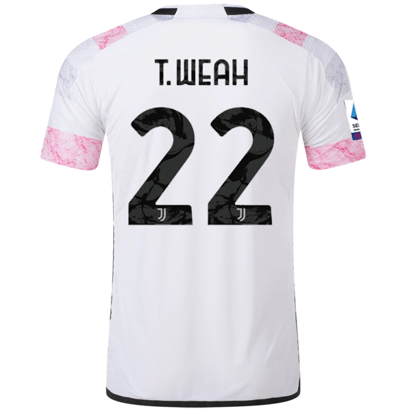adidas Juventus Authentic Timothy Weah Away Jersey w/ Serie A Patch 23/24 (White) | SoccerWearhouse