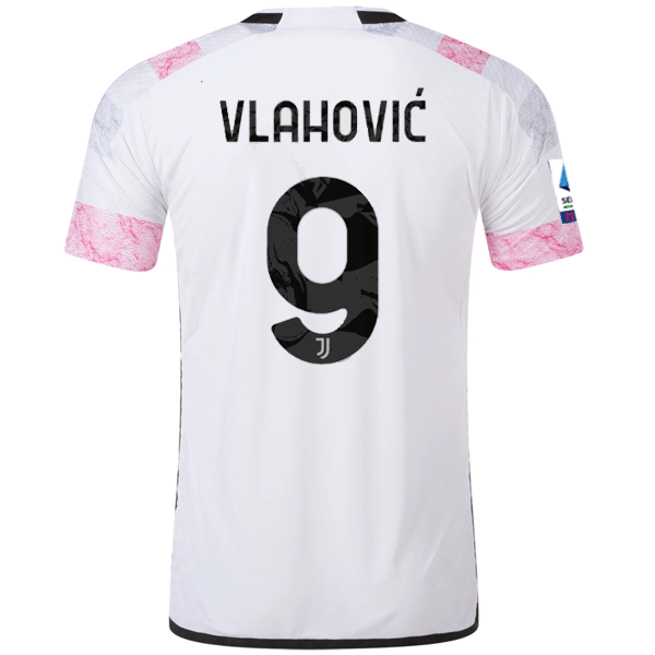 adidas Juventus Authentic Vlahovic Away Jersey w/ Serie A Patch 23/24 (White) | SoccerWearhouse