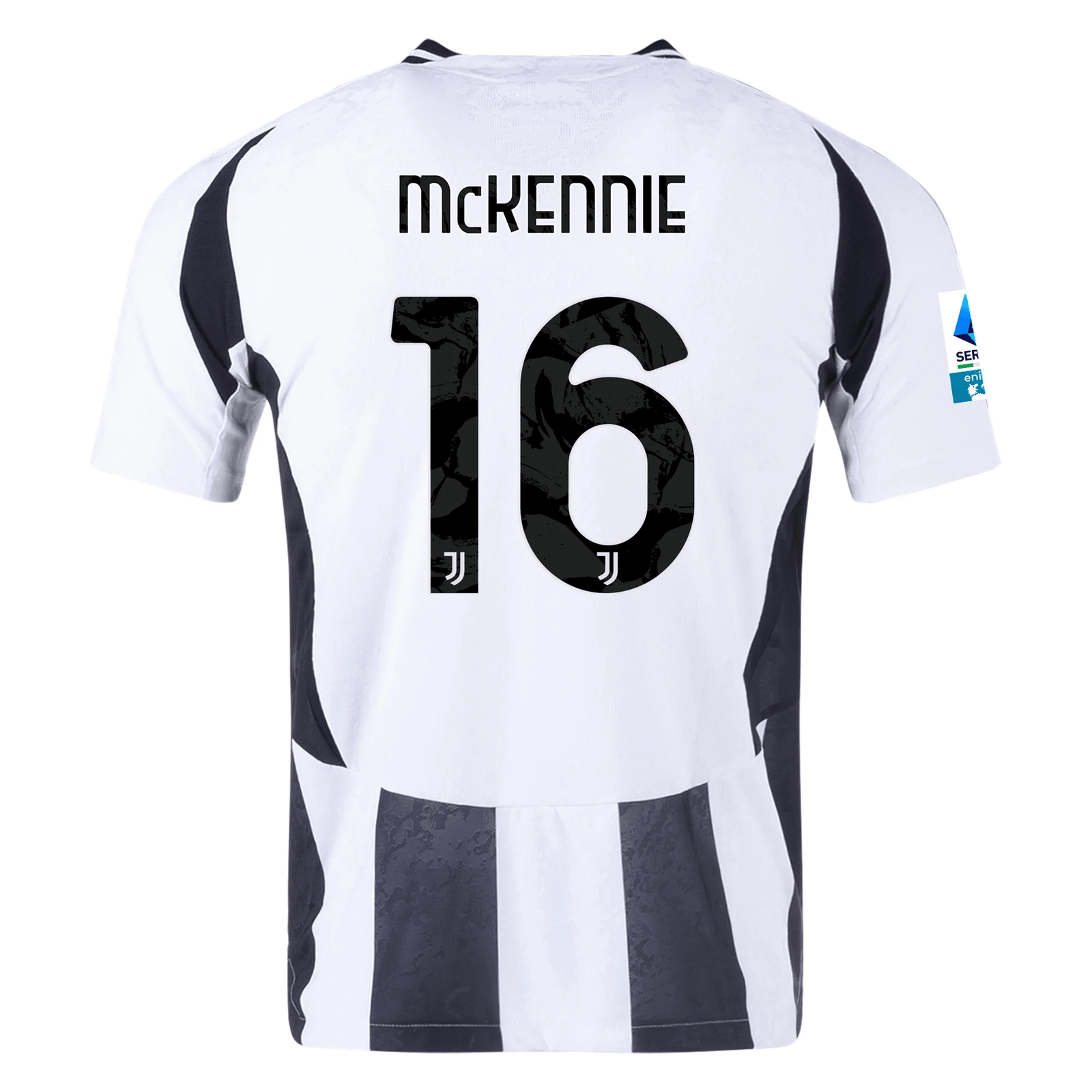 adidas Juventus Authentic Weston McKennie Home Jersey w/ Serie A Patch 24/25 (White/Black) | SoccerWearhouse