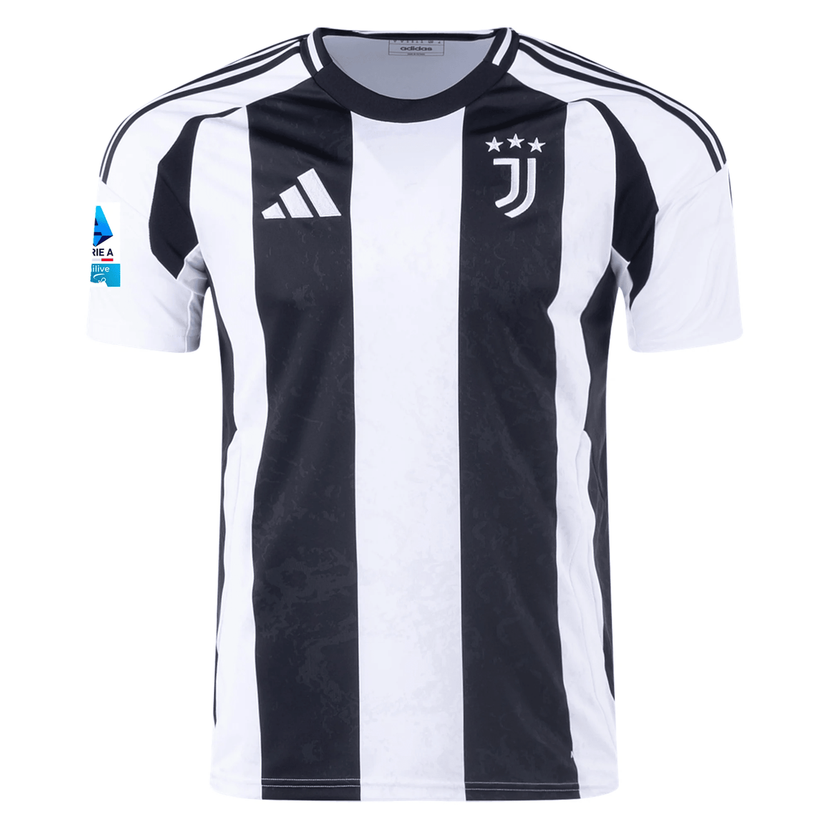 adidas Juventus Dušan Vlahović Home Jersey w/ Serie A Patch 24/25 (White/Black) | SoccerWearhouse
